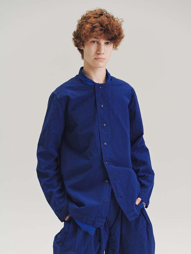 トップス CASEY CASEY PAPER COTTON SHIRTS Casey Casey Paper Cotton Shirt in Navy Blue | Santa Fe Dry