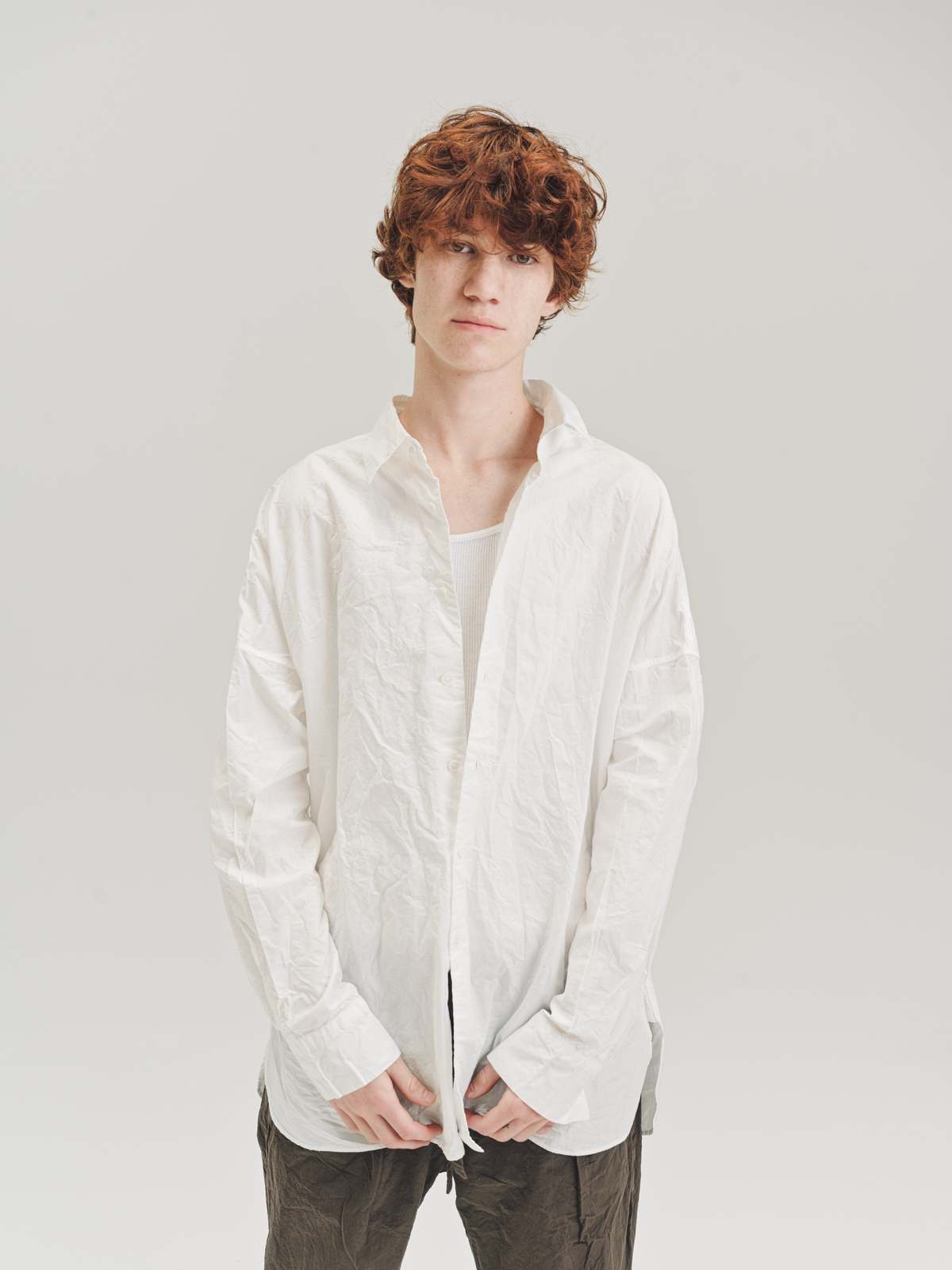 トップス CASEY CASEY paper shirt s white Casey Casey Paper Cotton Louis 2 Shirt - Ivory | Garmentory