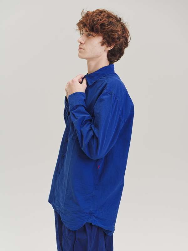Casey Casey Paper Cotton Big Raccourcie Shirt - Klein Blue