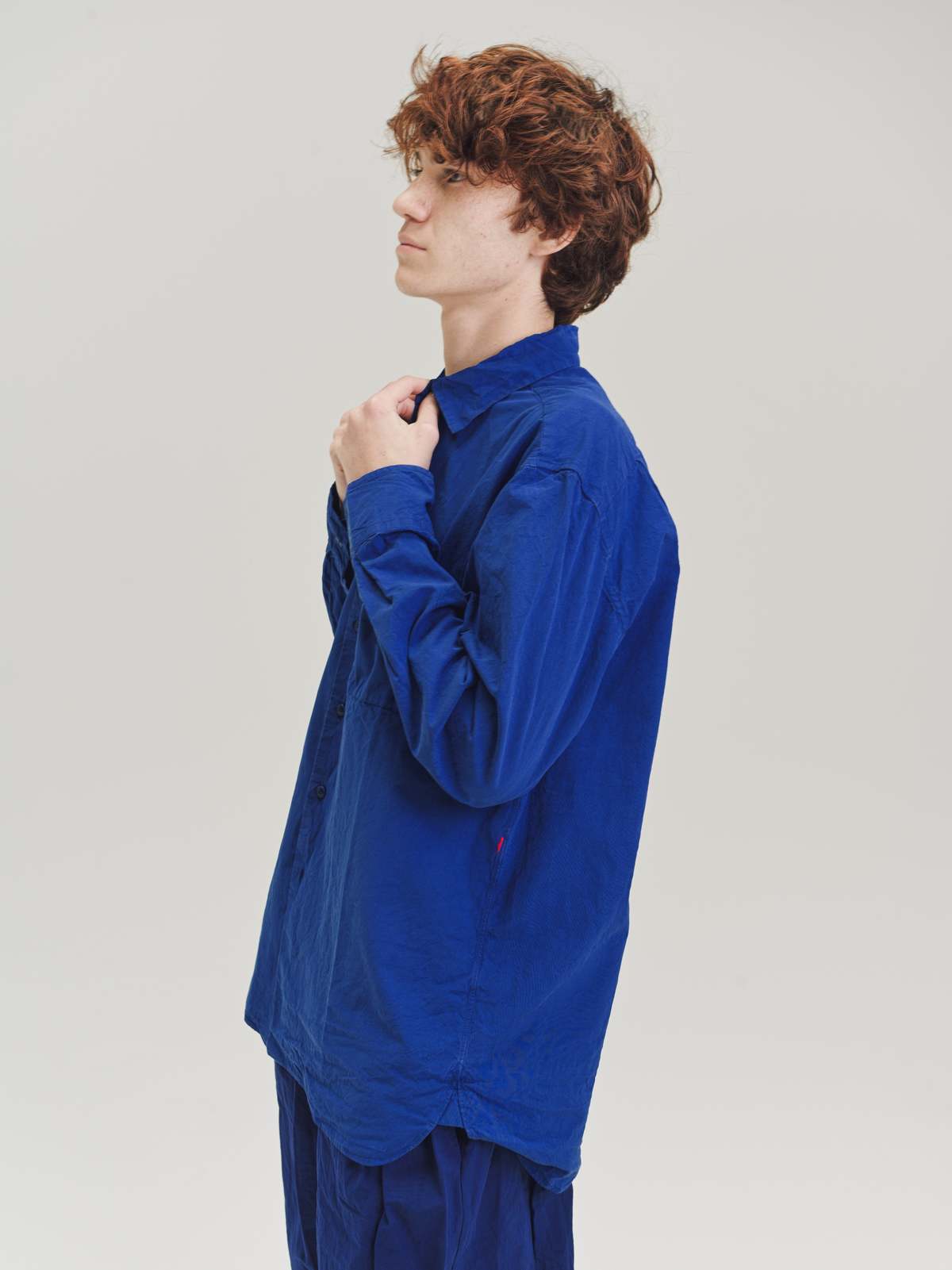 Casey Casey Paper Cotton Big Raccourcie Shirt - Klein Blue