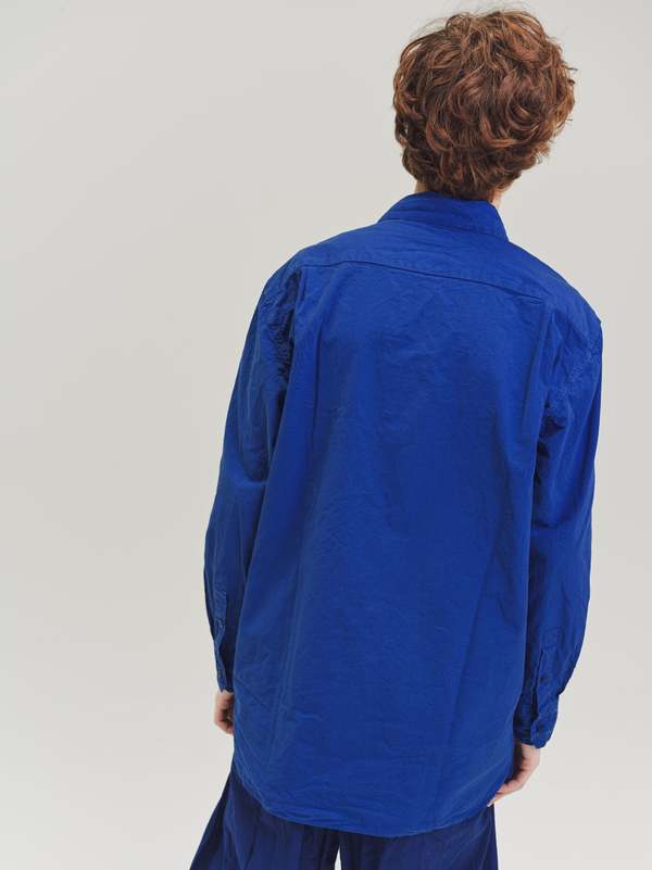 Casey Casey Paper Cotton Big Raccourcie Shirt - Klein Blue