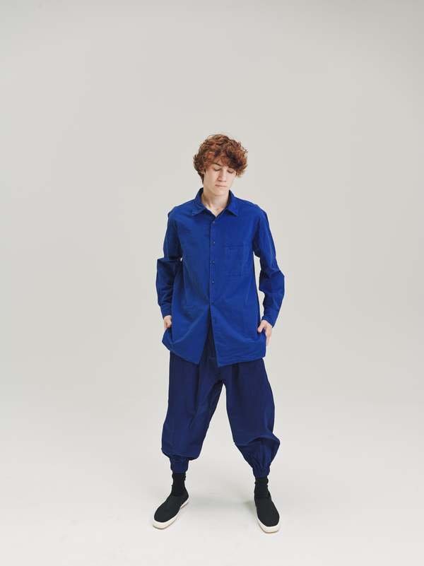 Casey Casey Paper Cotton Big Raccourcie Shirt - Klein Blue