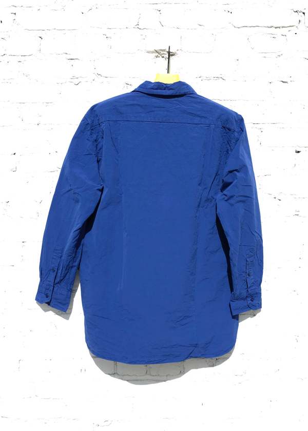 Casey Casey Paper Cotton Big Raccourcie Shirt - Klein Blue