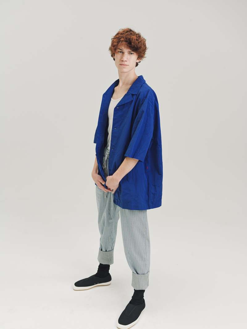 Casey Casey Paper Cotton Verger Bis Bowling Shirt - Indigo Casey Casey Paper Cotton Verger Bis Bowling Shirt - Indigo