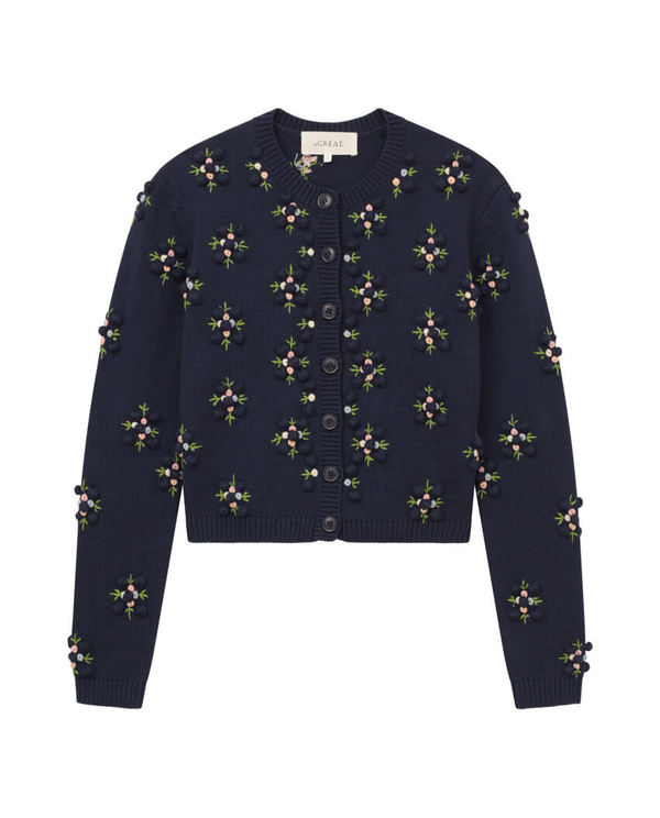 Vintage The Great. The Petal Bobble Cardigan - Navy Sky