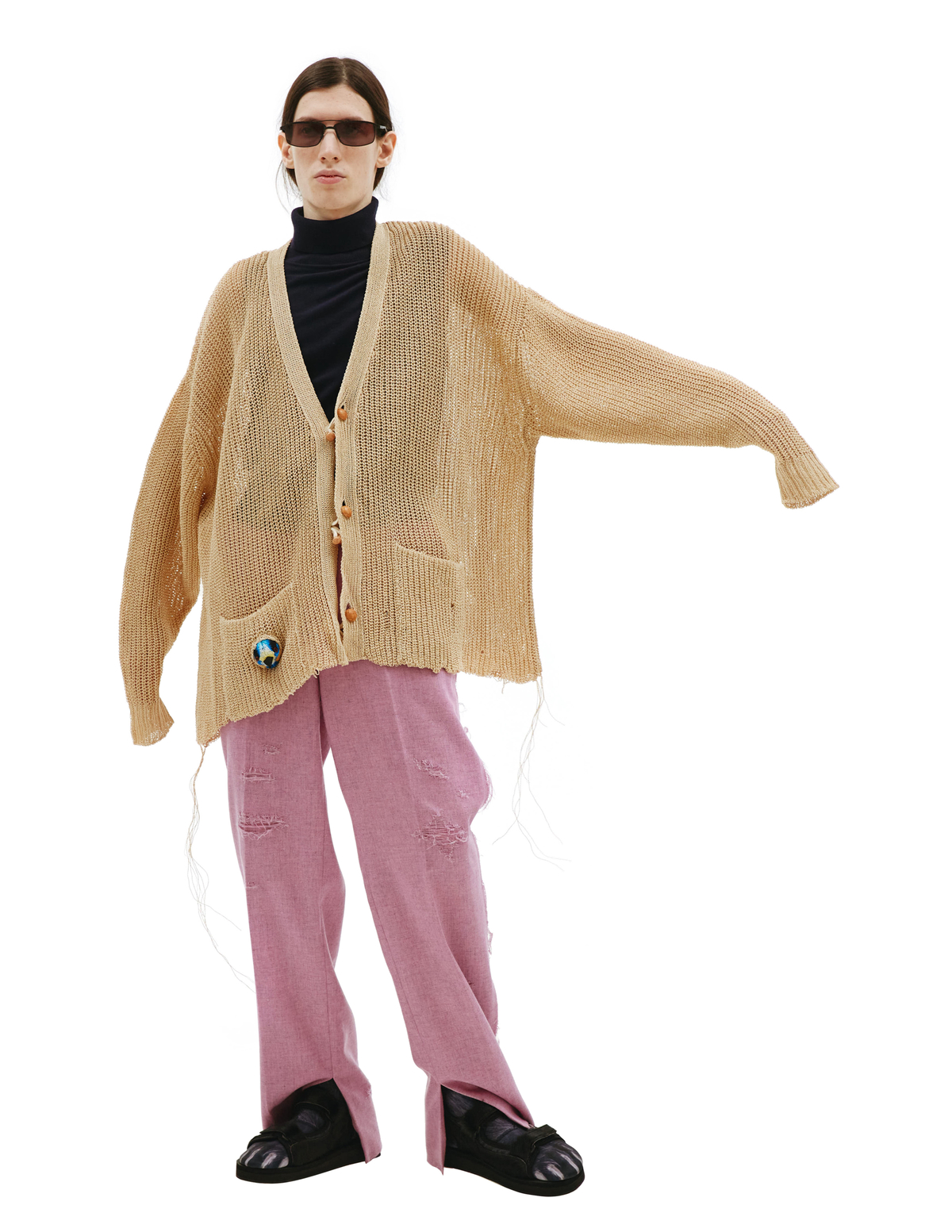 doublet wood yarn cardigan Doublet Cardigan YARN Digital BROWN Eden
