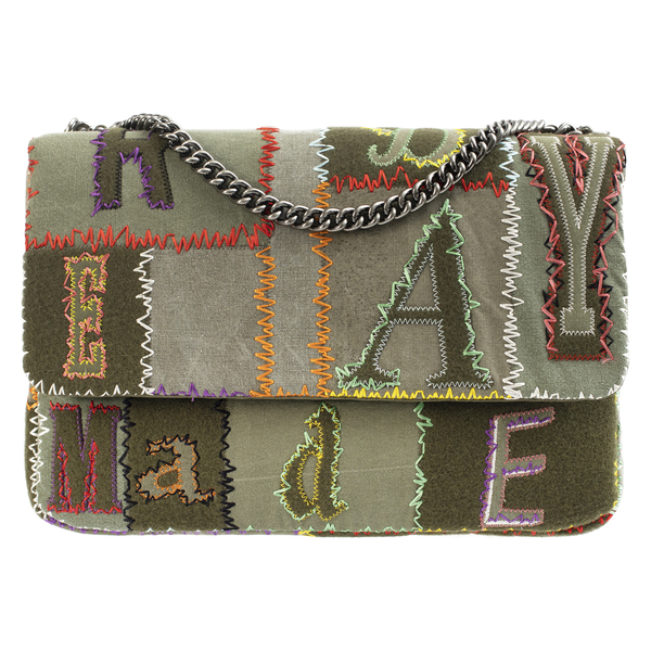 READY MADE レディメイド 22SS PATCHWORK BIG CHAIN BAG パッチワーク ビッグ チェーンバッグ ショルダーバッグ カーキ RE-MX-KH-00-00-176 Readymade Patchwork big chain bag - Khaki | Garmentory
