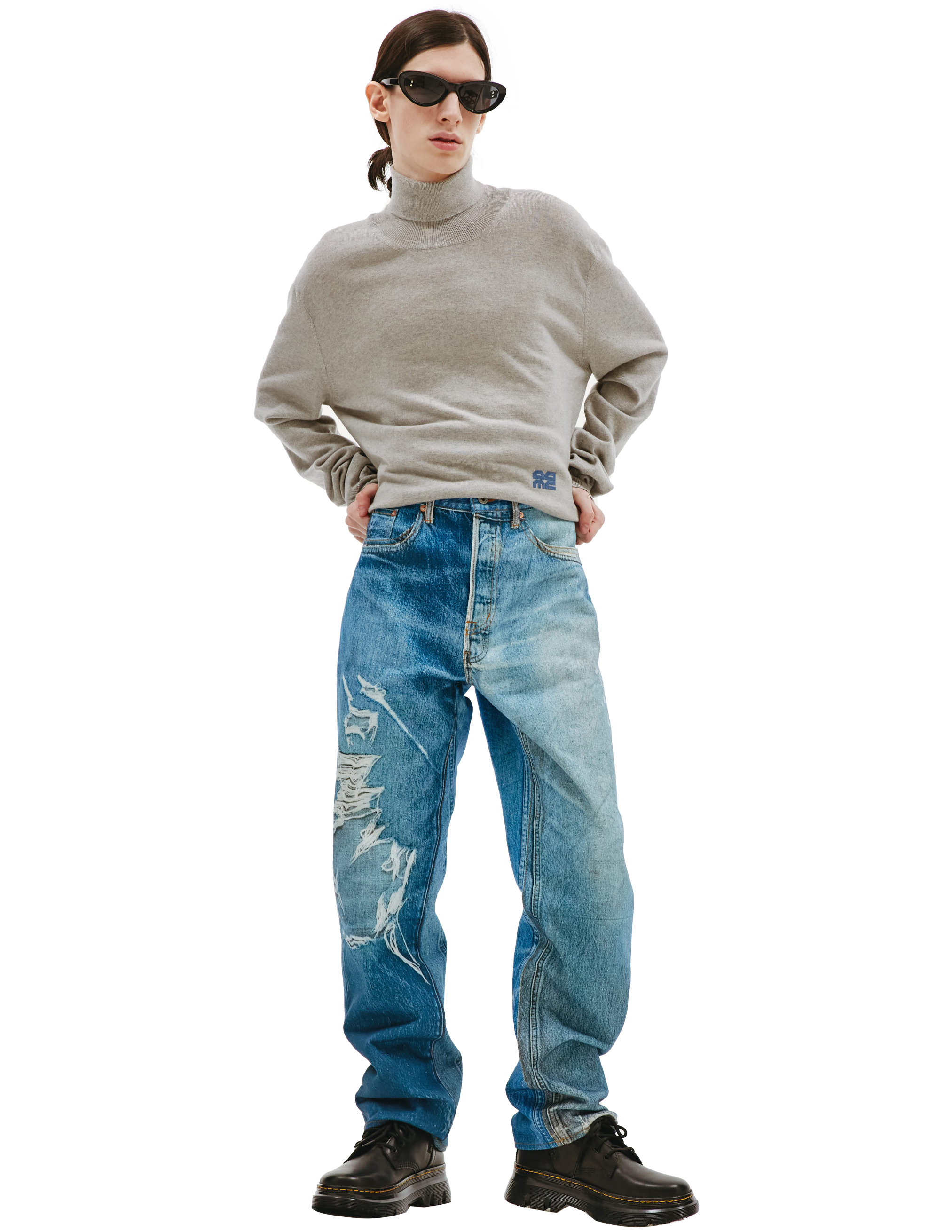 【関税込み】doublet ブルー Photo Print ジーンズ Doublet-Photo-Print-Jeans-