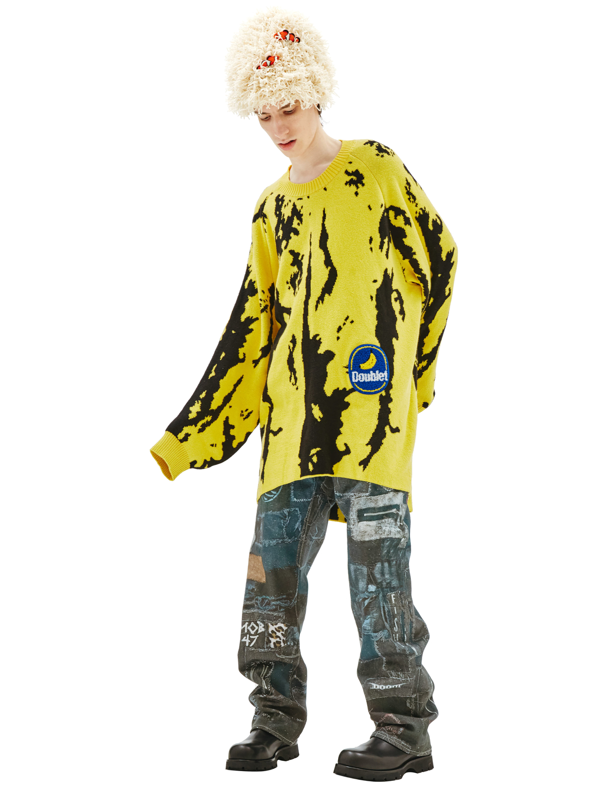 Doublet Banana Jacquard Sweater - YELLOW | Garmentory