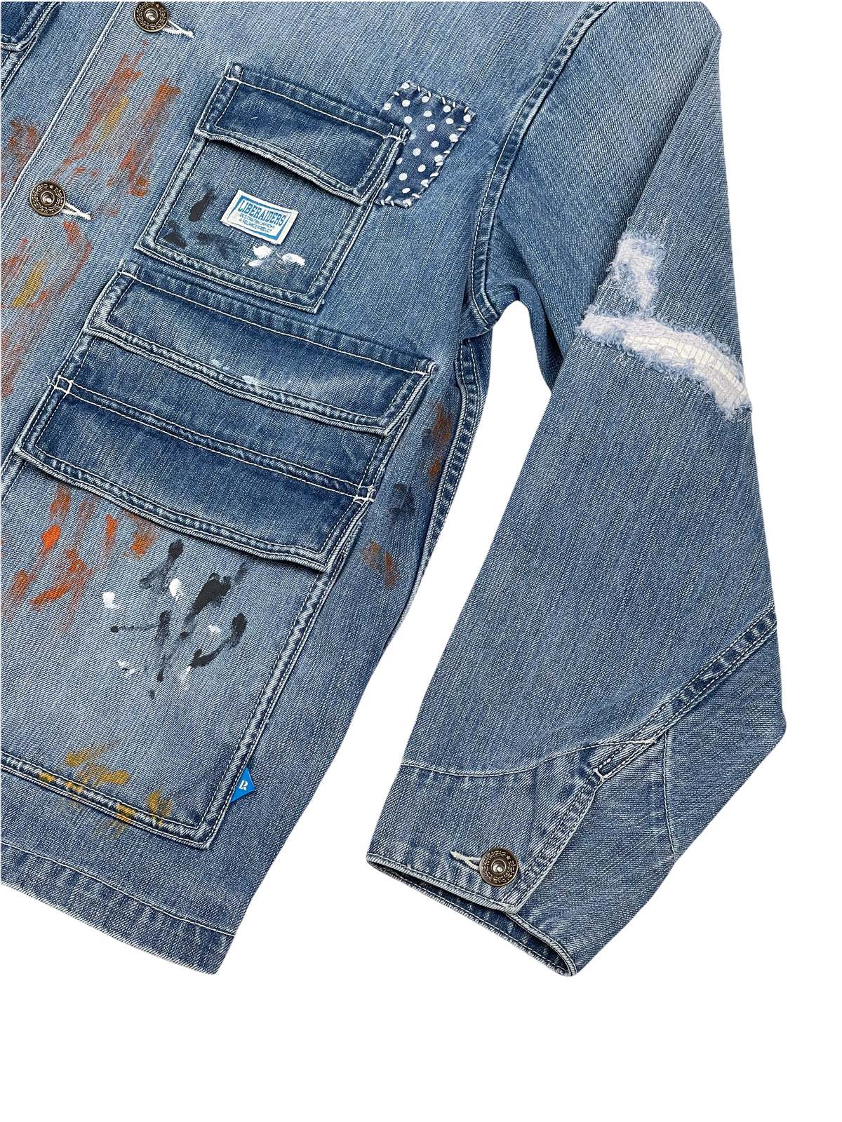 Liberaiders REPAIRED COVERALL JACKET - blue | Garmentory