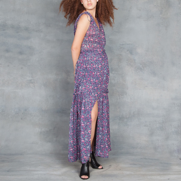 flowy red maxi dress Elysia Mesh Maxi Dress