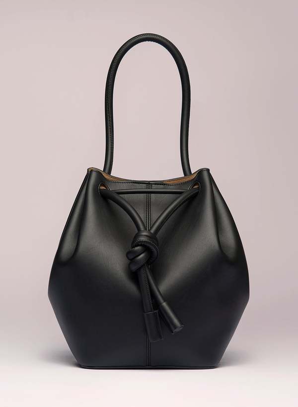 ★nanushka★ Medium Elongated Bucket Bag Black Tan NW22FWBG0 Elongated Bucket Medium - Elongated Bucket Bag - Black