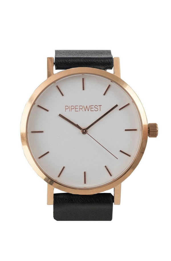 Piper West Watch - Grey and Gold PIPERWEST Marble Minimalist Watch in Gold & Black | Garmentory main image 4