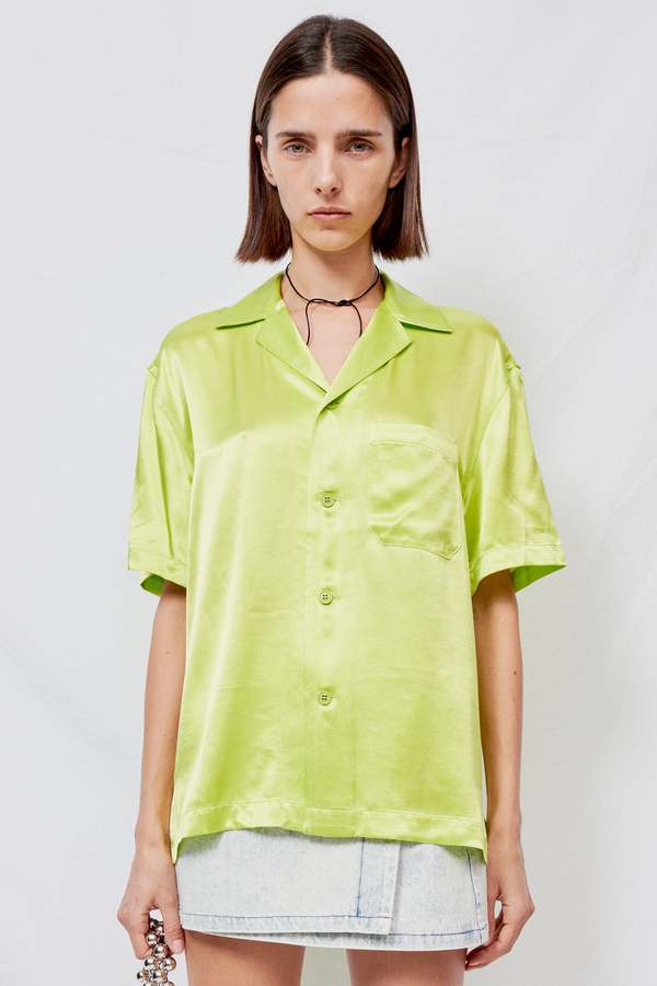 Assembly Satin Camp Shirt Citrus Garmentory