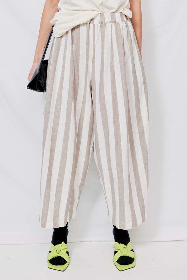 Black Crane Wide Stripe Cotton Wide 