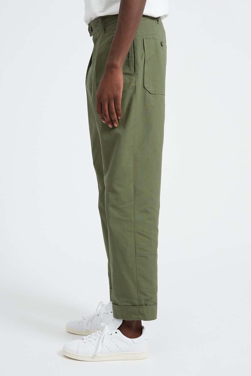 Engineered Garments Carlyle Cotton Ripstop Pant - Olive | Garmentory