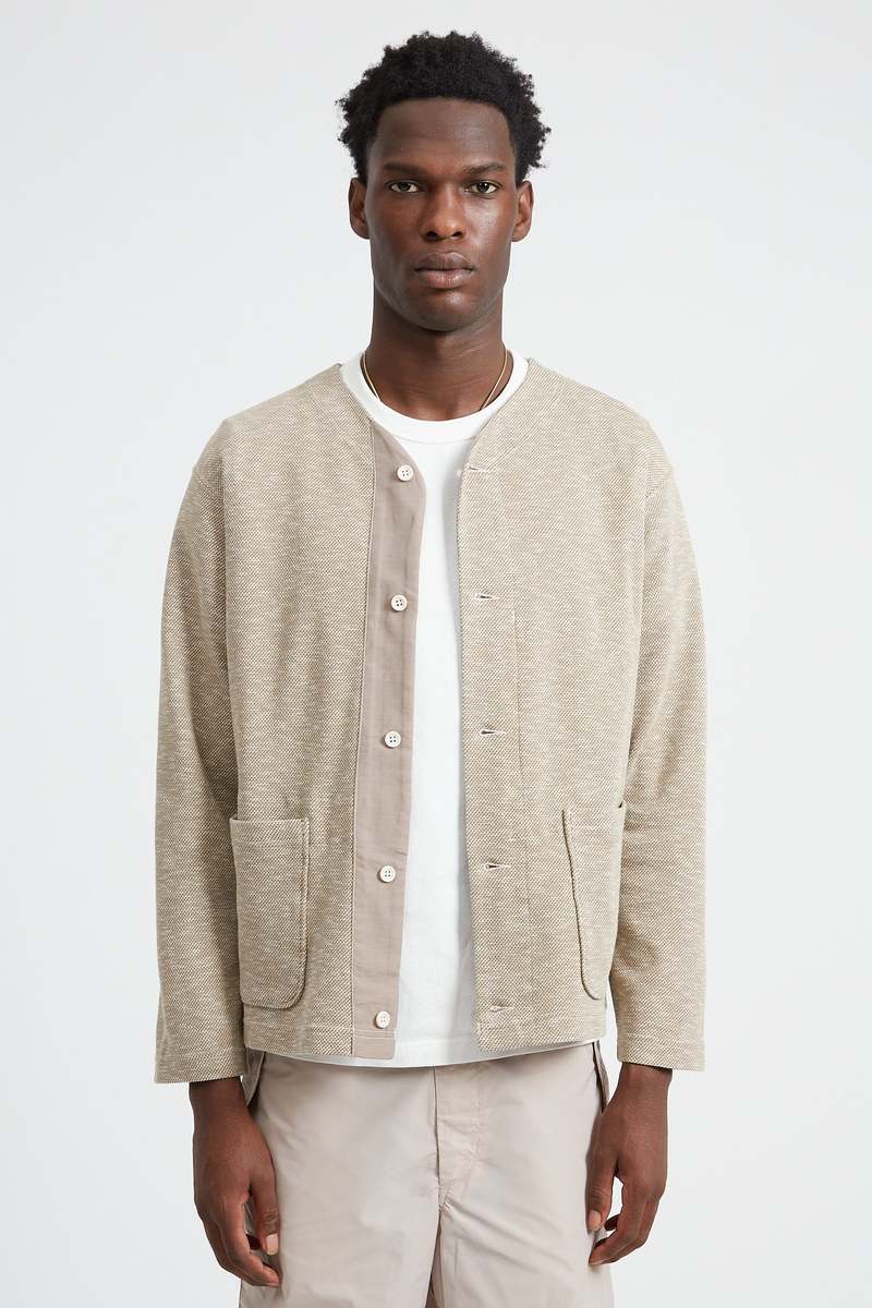 Engineered Garments PC Heather Knit Knit Cardigan - Khaki/Natural 