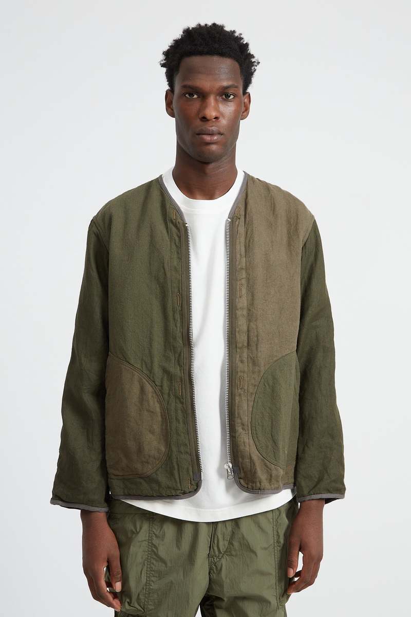 ジャケット・アウター SAGE DE CRET cotton linen field jacket Field jacket in green washed cotton / linen – No Man Walks Alone
