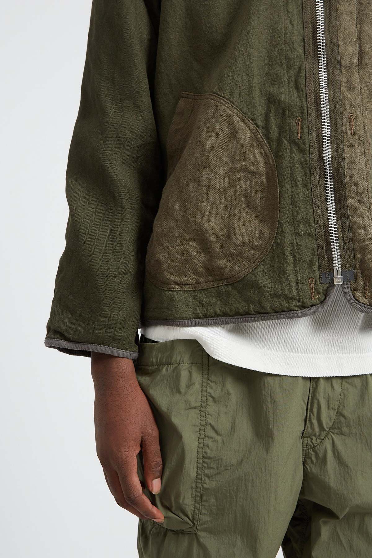 Sage de Cret Patchwork Liner Type Linen Cotton jacket