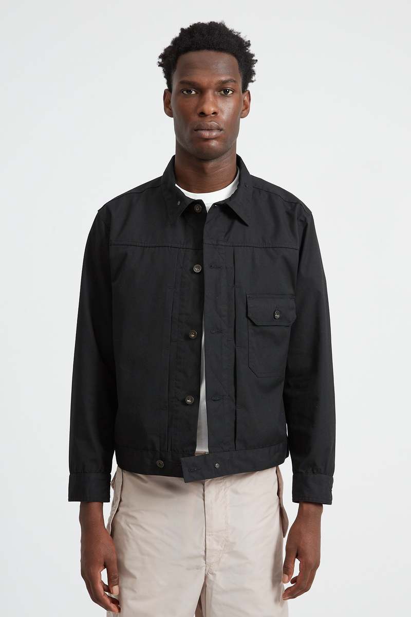 ジャケット・アウター Engineered Garments Trucker Jacket M Engineered Garments Trucker jacket | BLACK COTTON DISTRESSED