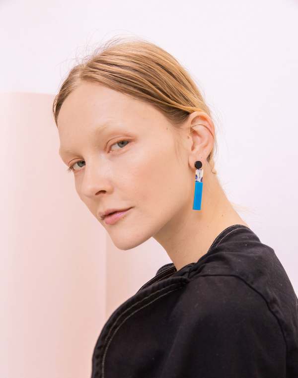 MATTER MATTERS York Drop Earrings - Snow and blue