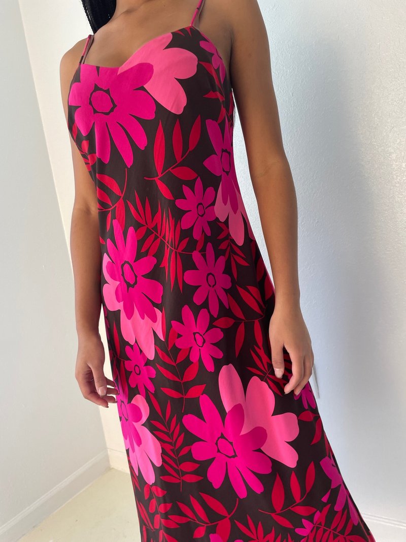 giant flower slip dress - multi