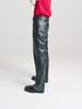 Ernest W. Baker Calf Leather Flare Trousers - BLACK - Thumbnail 2