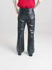 Ernest W. Baker Calf Leather Flare Trousers - BLACK - Thumbnail 3
