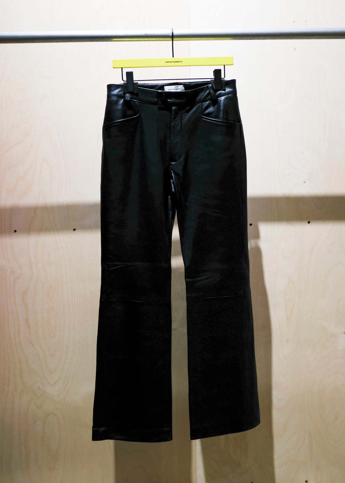 Ernest W. Baker Calf Leather Flare Trousers - BLACK - Image 5 of 8