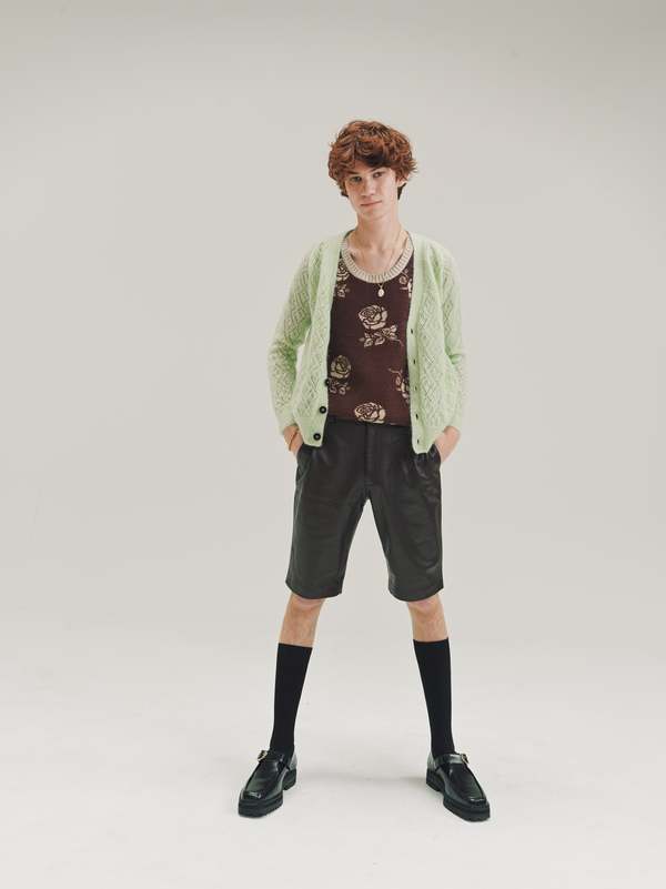 Ernest W. Baker Mohair Open Knit Cardigan - Mint Green