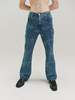 Ernest W. Baker Laser Itched Rose Flare Jeans - Washed Indigo  - Thumbnail 1