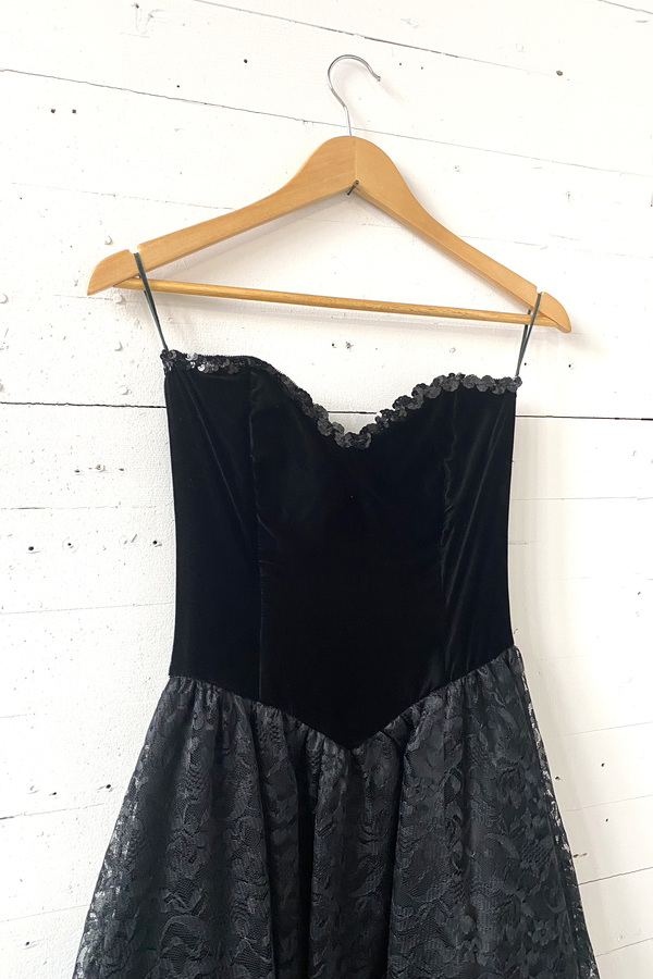Strapless Gunne Sax Dress - Black | Garmentory