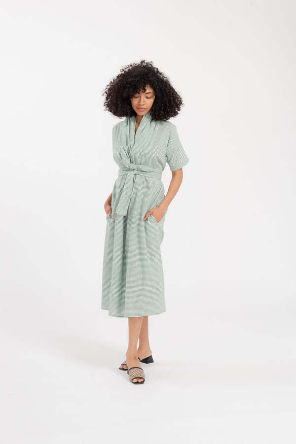 hunter green crepe callahan dress Caron Julien - Kelly sophisticated outfit women