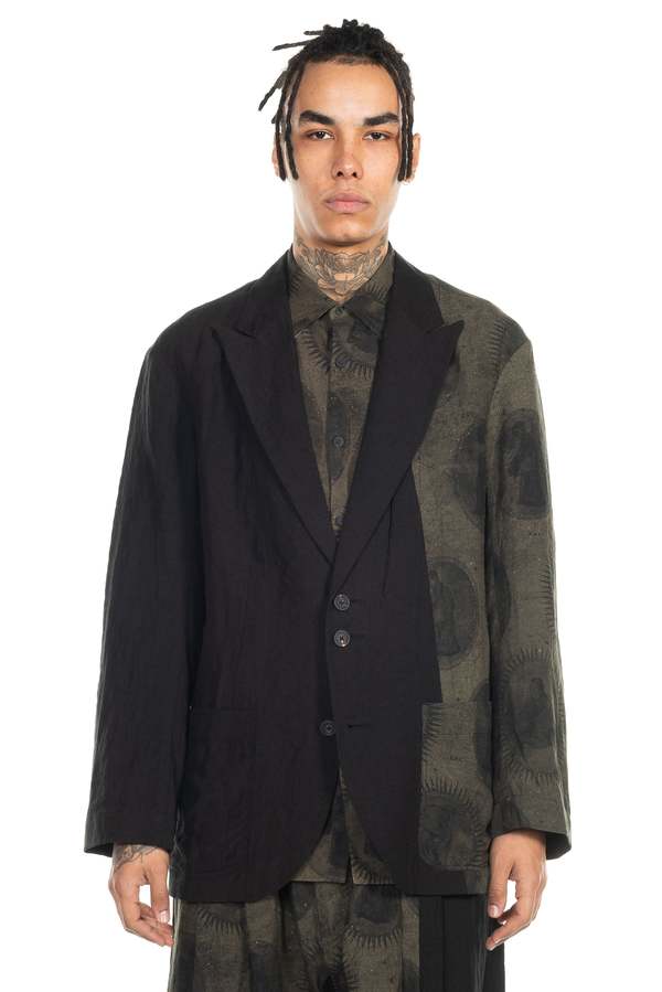 Ziggy Chen Assembled Loose Fit Blazer - Black | Garmentory