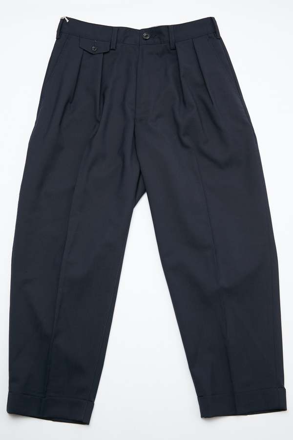パンツ BEAMS PLUS 2Pleats Wool Tropical NAVY L BeamsPlus2PleatsWoolTropicalDa