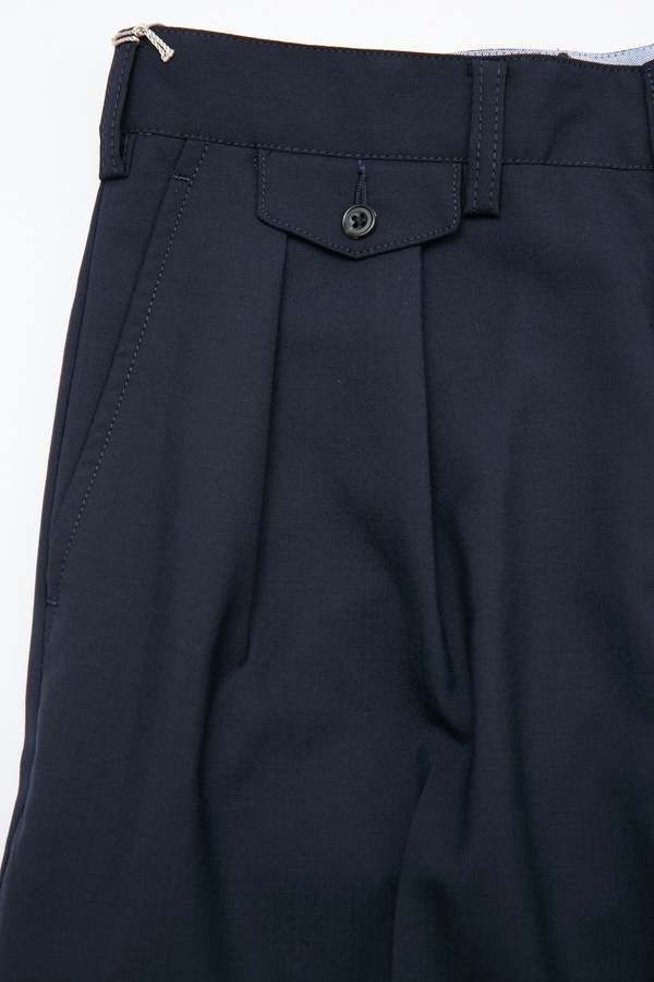 パンツ BEAMS PLUS 2Pleats Wool Tropical NAVY L BeamsPlus2PleatsWoolTropicalDa