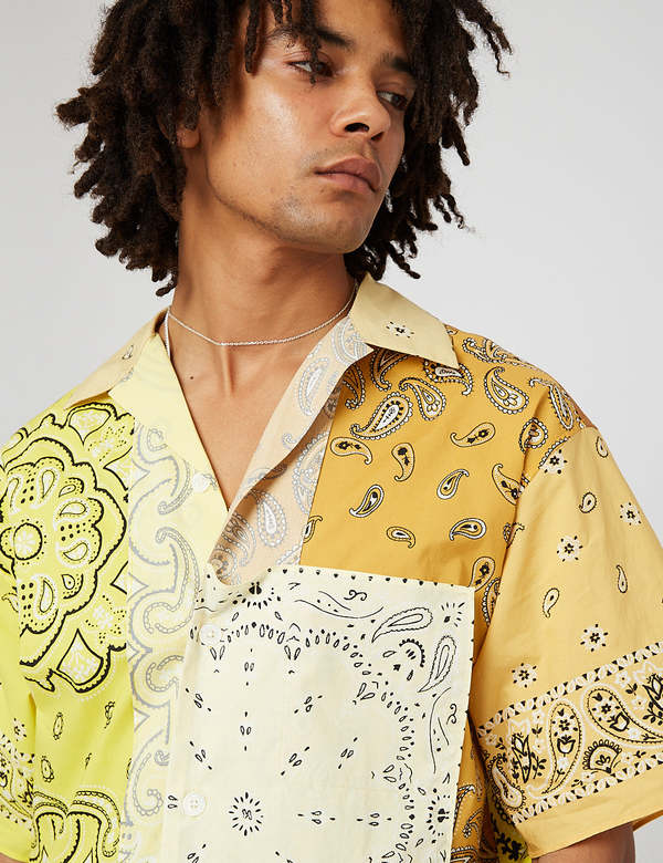 Kenzo Patchwork Short Sleeve Shirt - Golden Yellow | Garmentory