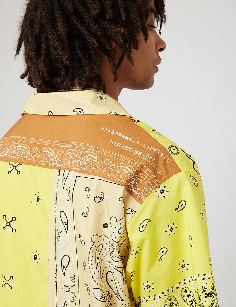 Kenzo Patchwork Short Sleeve Shirt - Golden Yellow | Garmentory
