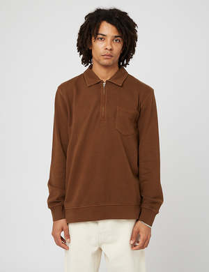YMC Sugden Zip Sweatshirt - Brown 
