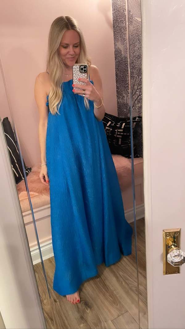 chinese dress ladies Essentiel Antwerp Blue Maxi-Length Dress  SYBIL Boutique