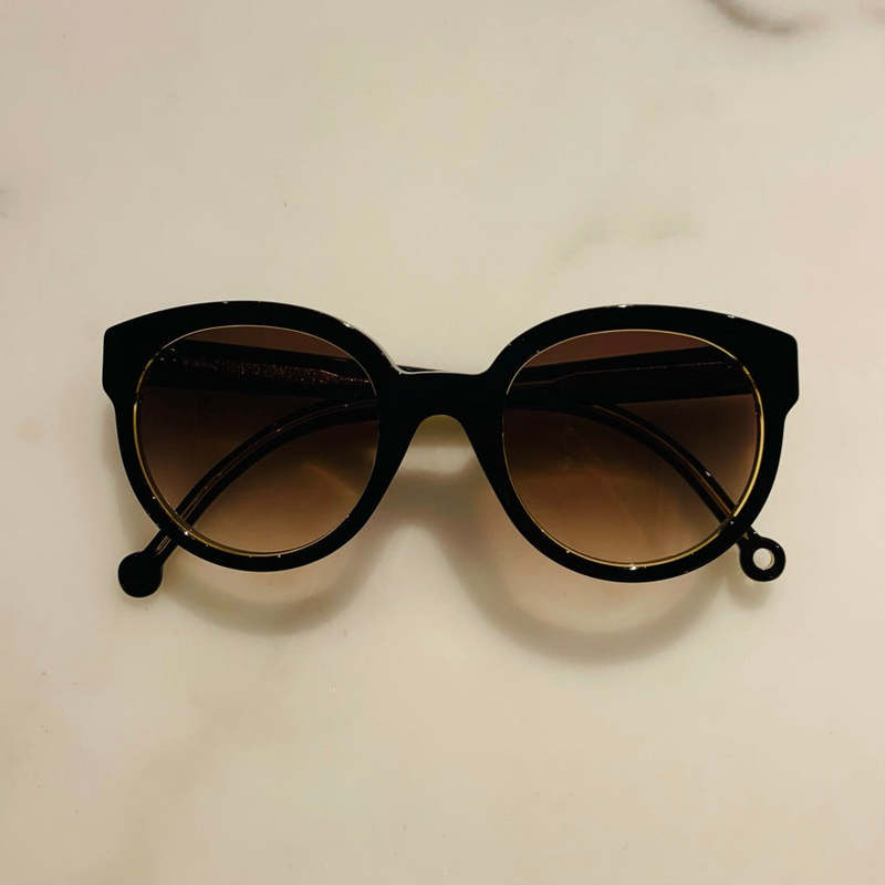Nathalie Blanc HELENE Black/Grey Gradient Lenses, Round, New Women\'s Sunglasses. Sunglasses Nathalie Blanc Helene Frame color Scale main image 2