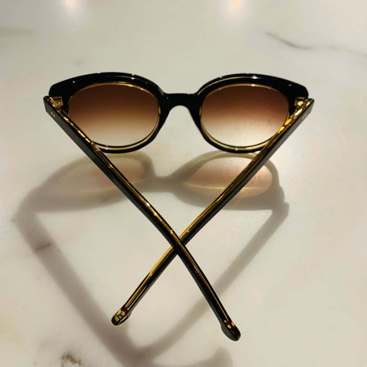 Nathalie Blanc Helene Sunglasses - Champagne Black | Garmentory