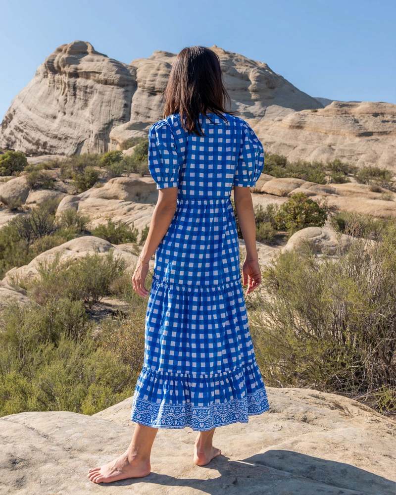 NEW Anthropologie SZ Blockprints Divya Gingham London Dress