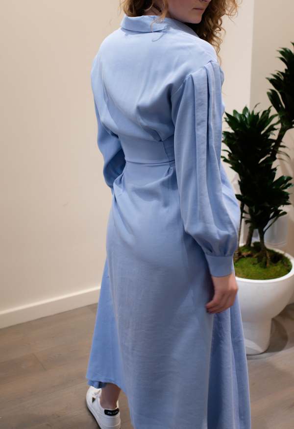 NKC Long Button Up Corset Dress - Blue