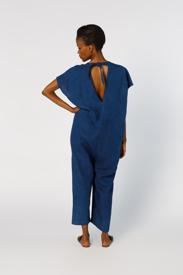 Miranda Everyday Jumpsuit, Linen in Dark Indigo Garmentory