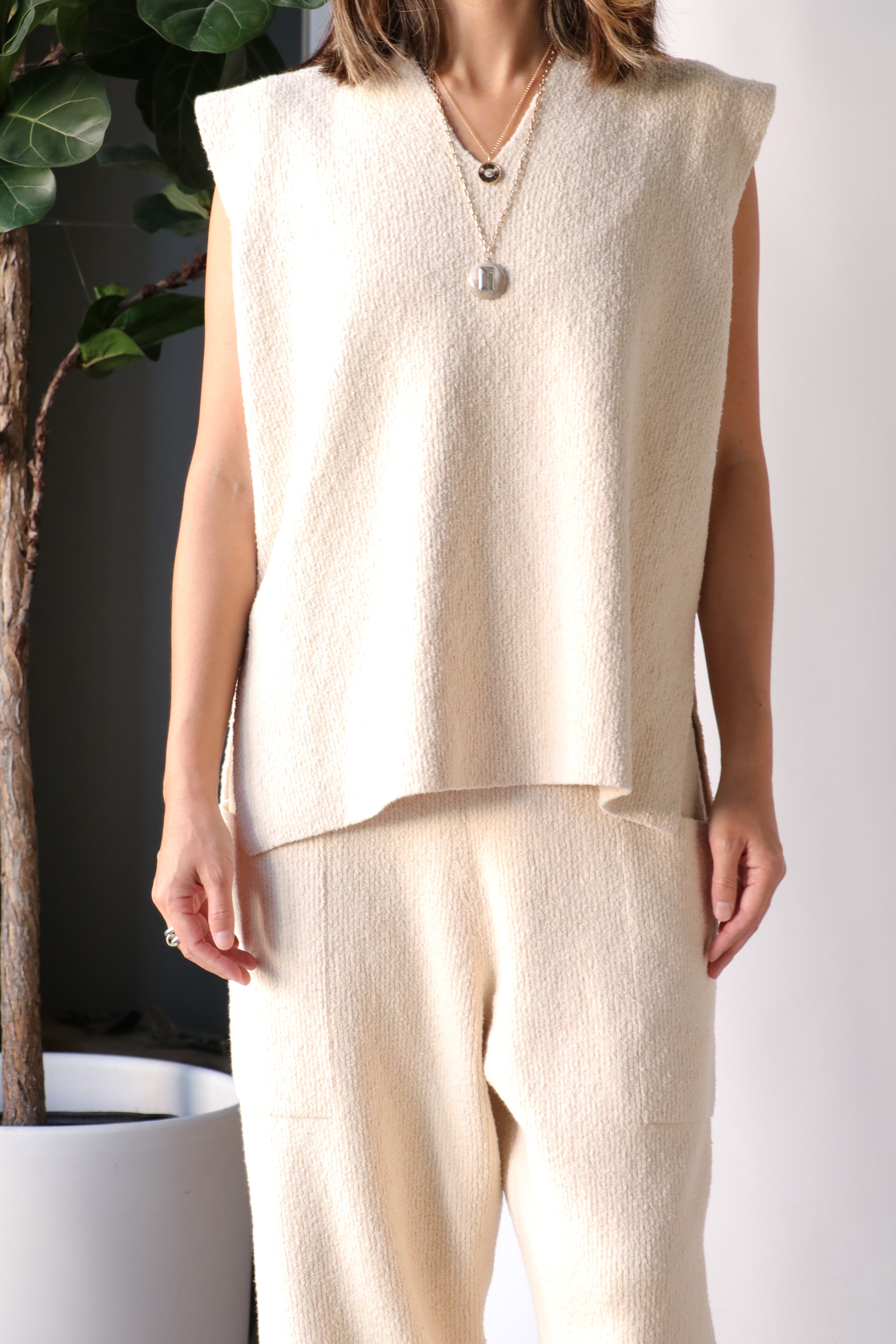 Lauren Manoogian Rib Vest - Natural 