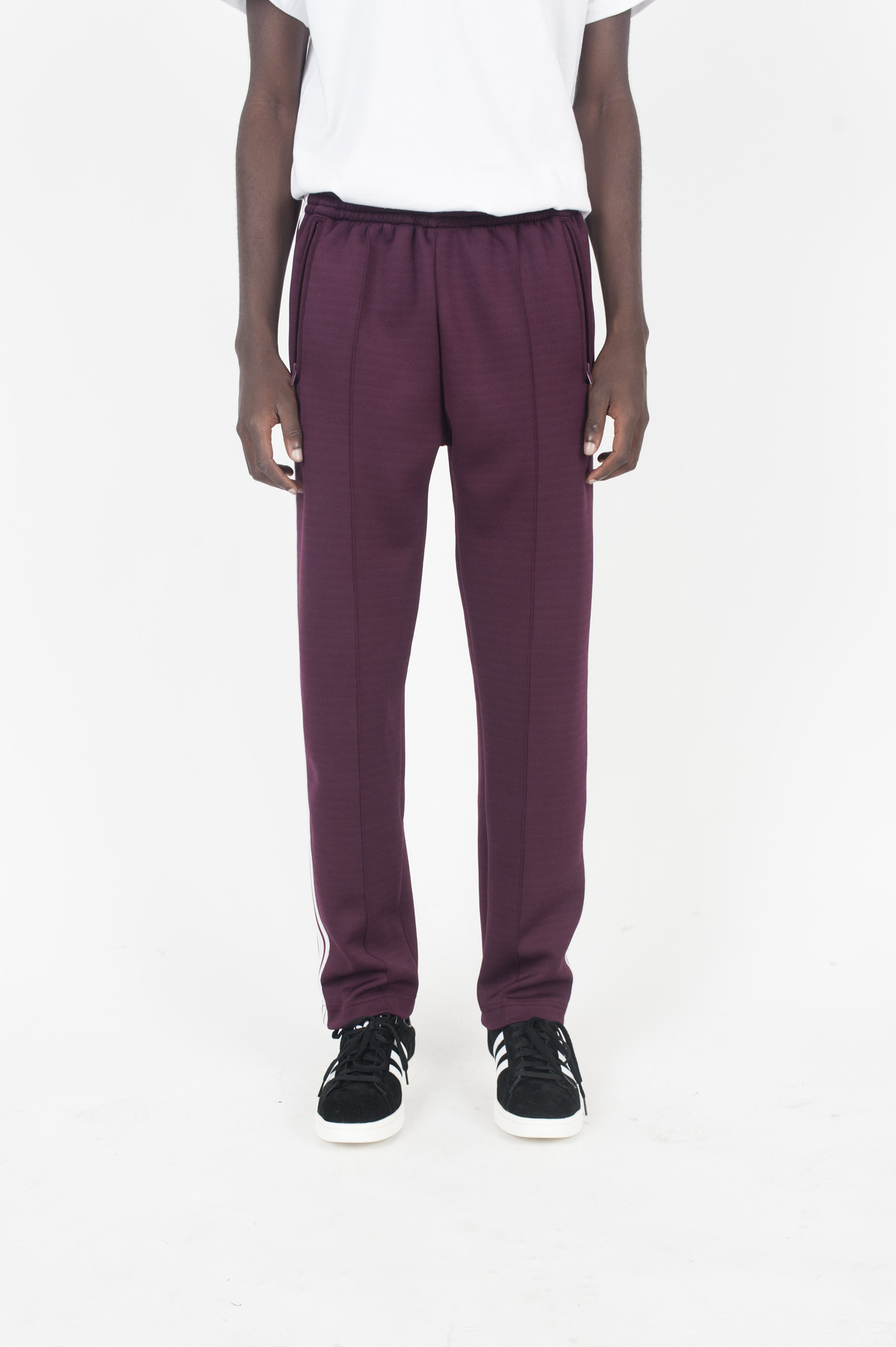 FOUR HORSEMEN Pintuck Straight Track Pant - Burgundy  - Image 1 of 5