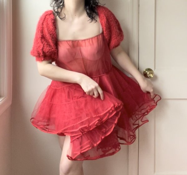fitted lace wedding dress Tell Your Story Tomato Red Babydoll Dress – Shop the Mint main image 1