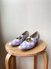 Upcycled Checkered Shoes - white/lavender - Thumbnail 4