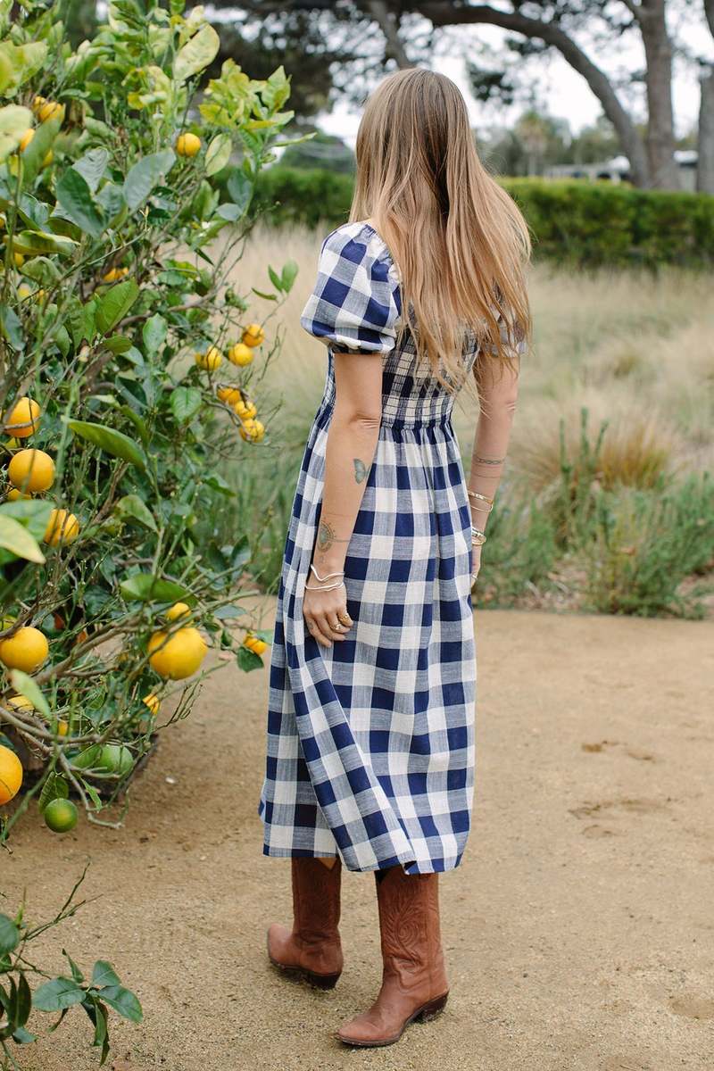 Rachel Pally Barrett Midi Dress - Navy Check | Garmentory